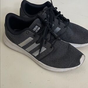 Adidas Women’s Black and Silver Sneakers